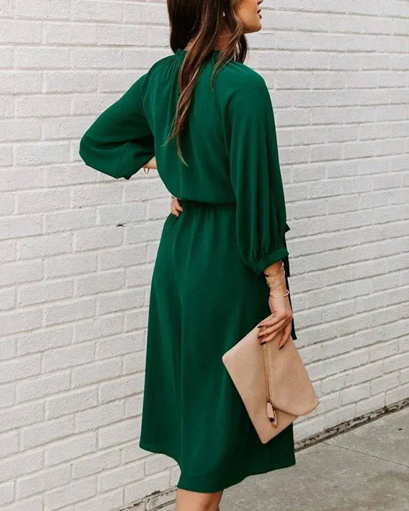Robe Midi avec Ceinture pour Femme | Idéale pour le Bureau et les Événements Formels
