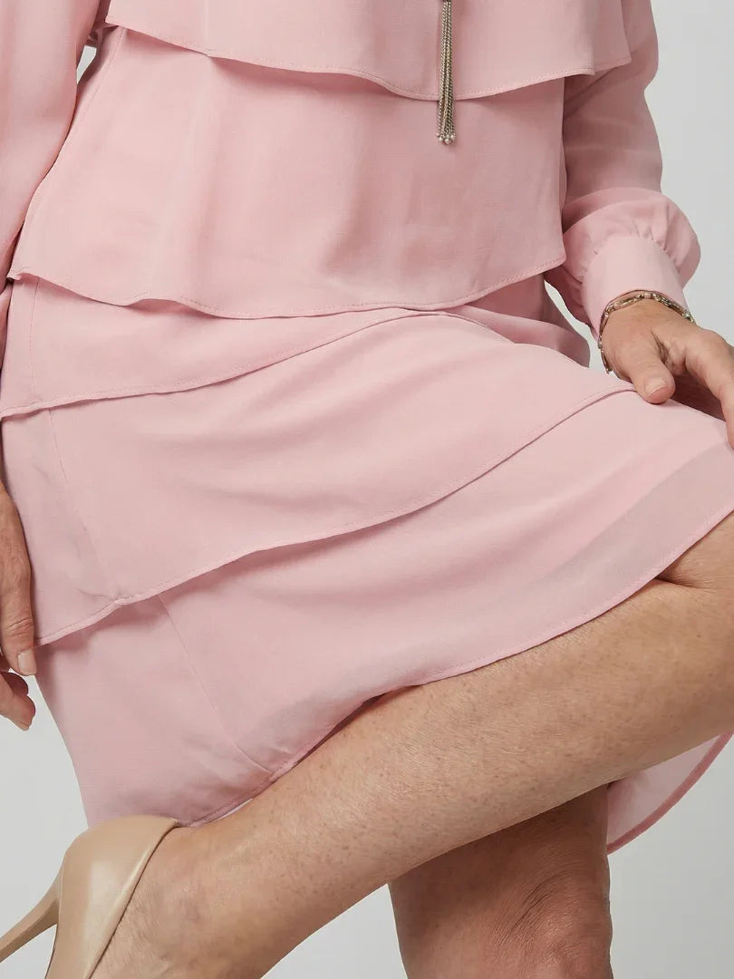 Robe midi à volants superposés pour femmes