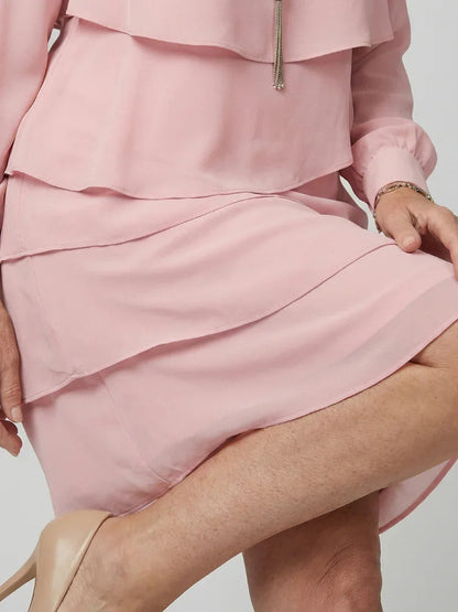 Robe midi à volants superposés pour femmes