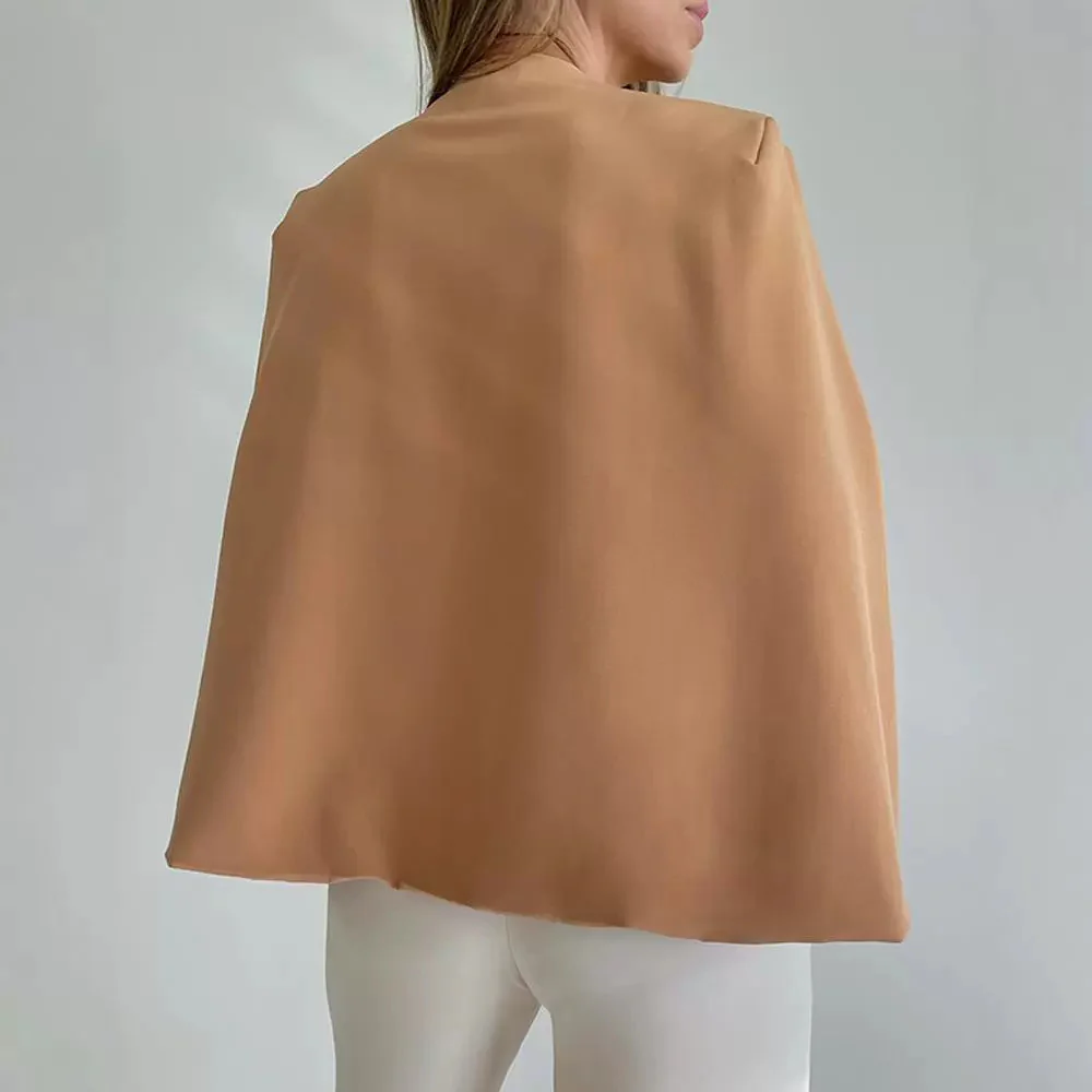 Manteau Sans Col avec Écharpe Coordonnée pour Femme | Idéal pour le Travail ou les Sorties Décontractées