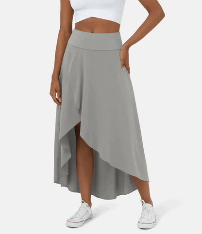 Jupe Midi À Taille Haute Avec Ourlet Froncé Pour Femme | Idéale Pour Usage Quotidien