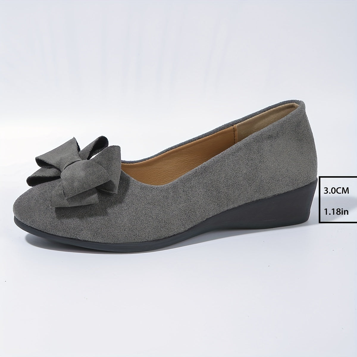 Ballerines talon compensé avec nœud pour femmes