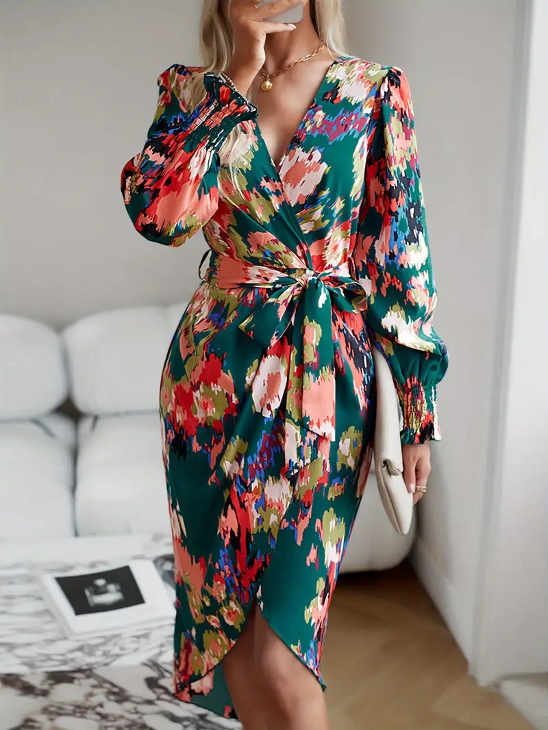 Robe Avec Manches Volumineuses Et Décolleté En V Pour Femmes | Idéal Pour Occasions Formelles