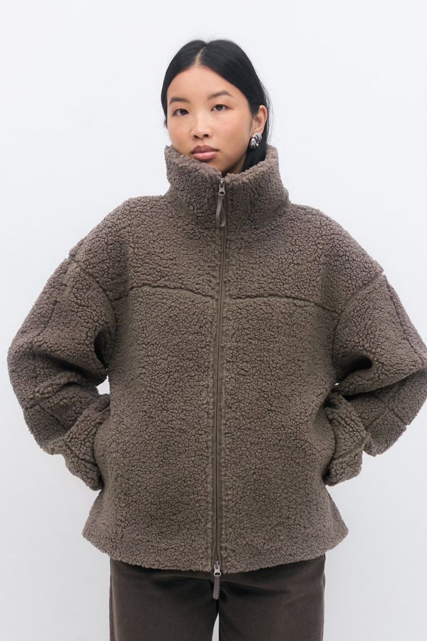 Veste À Col Montant Avec Fermeture Zippée Pour Femme | Idéale Pour L'automne