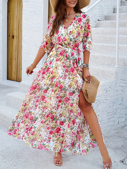 Robe Longue à Imprimé Floral pour Femme | Idéale pour les Événements d'Été