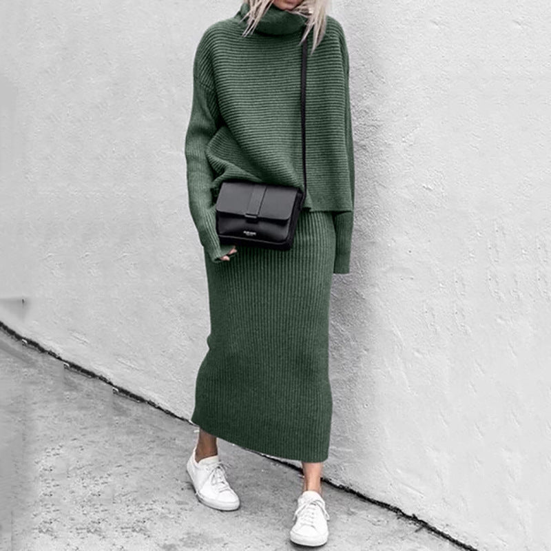 Ensemble Deux Pièces en Maille Côtelée avec Pull Oversize pour Femme | Idéal pour la Mi-Saison