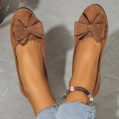 Ballerines talon compensé avec nœud pour femmes