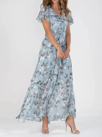Robe Longue Orange avec Détail à la Taille pour Femme | Idéale pour les Journées Chaudes