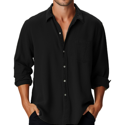 Chemise à Manches Longues avec Col Classique pour Homme | Idéale pour le Quotidien et les Occasions Décontractées