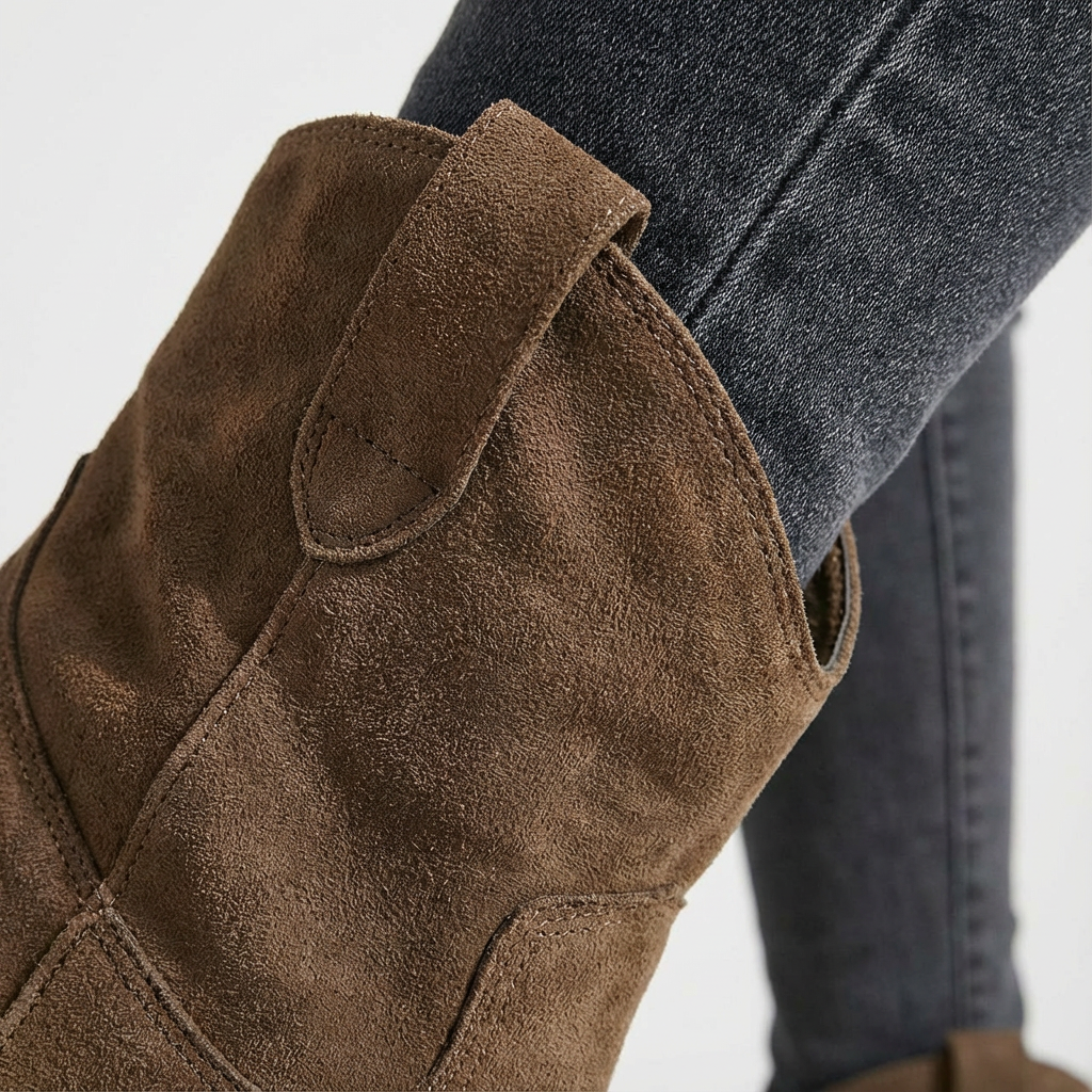 Bottines cowboy avec talon bloc pour femmes | Ideal pour l'automne et les occasions décontractées