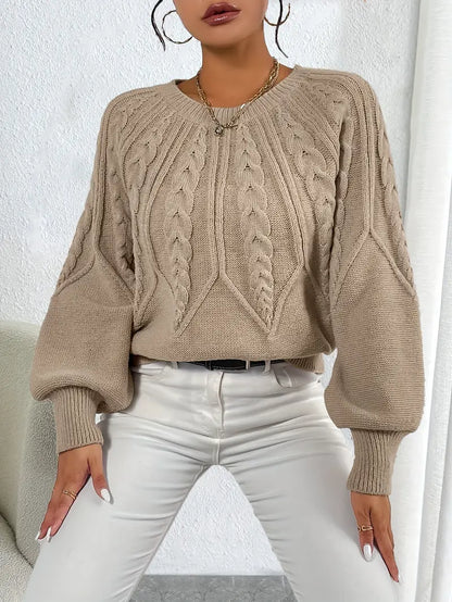 Pull En Maille Épaisse Avec Manches Bouffantes Pour Femmes | Idéal Pour Les Journées Fraîches