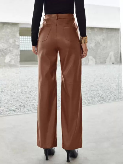 Pantalon Taille Haute avec Jambes Droites pour Femme | Idéal pour le Travail ou les Sorties Quotidiennes