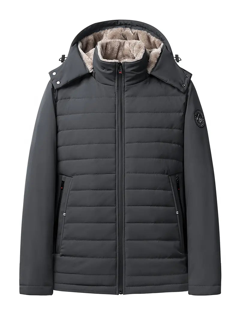 Veste d’Hiver Matelassée avec Capuche Ajustable pour Hommes | Idéale pour la Saison Froide
