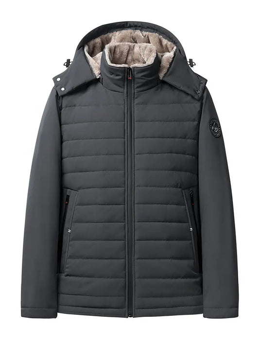 Veste d’Hiver Matelassée avec Capuche Ajustable pour Hommes | Idéale pour la Saison Froide