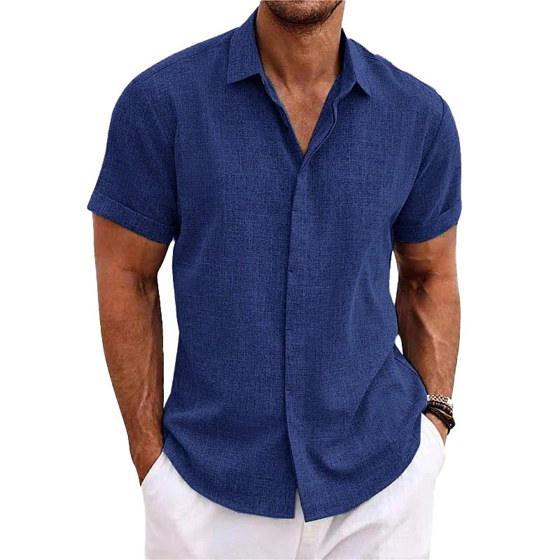 Chemise à Manches Courtes avec Col Revers pour Homme | Idéale pour l’Été