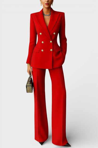 Ensemble Deux Pièces Avec Blazer Structuré Et Pantalon Pour Femmes | Idéal Pour Bureau Et Sorties