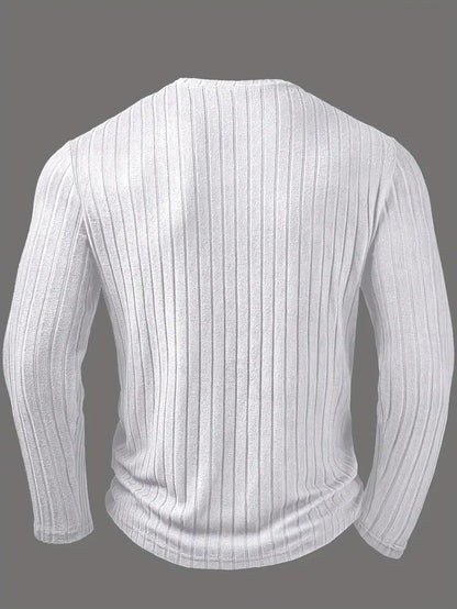 Chemise À Manches Longues Avec Motif À Côtes Pour Homme | Idéale Pour Usage Quotidien