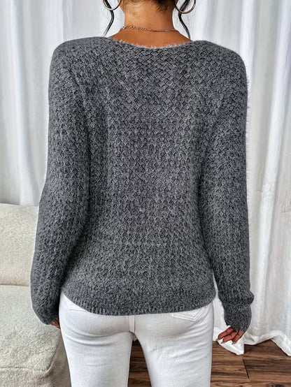 Pull à Col V avec Coupe Ample pour Femme | Idéal pour Usage Quotidien et Mi-Saison