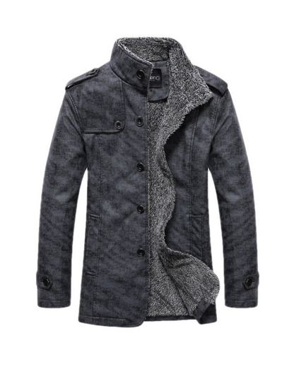 Manteau Long avec Col Montant et Coupe Structurée pour Homme | Idéal pour l’Hiver