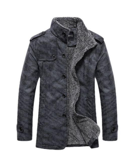 Manteau Long avec Col Montant et Coupe Structurée pour Homme | Idéal pour l’Hiver