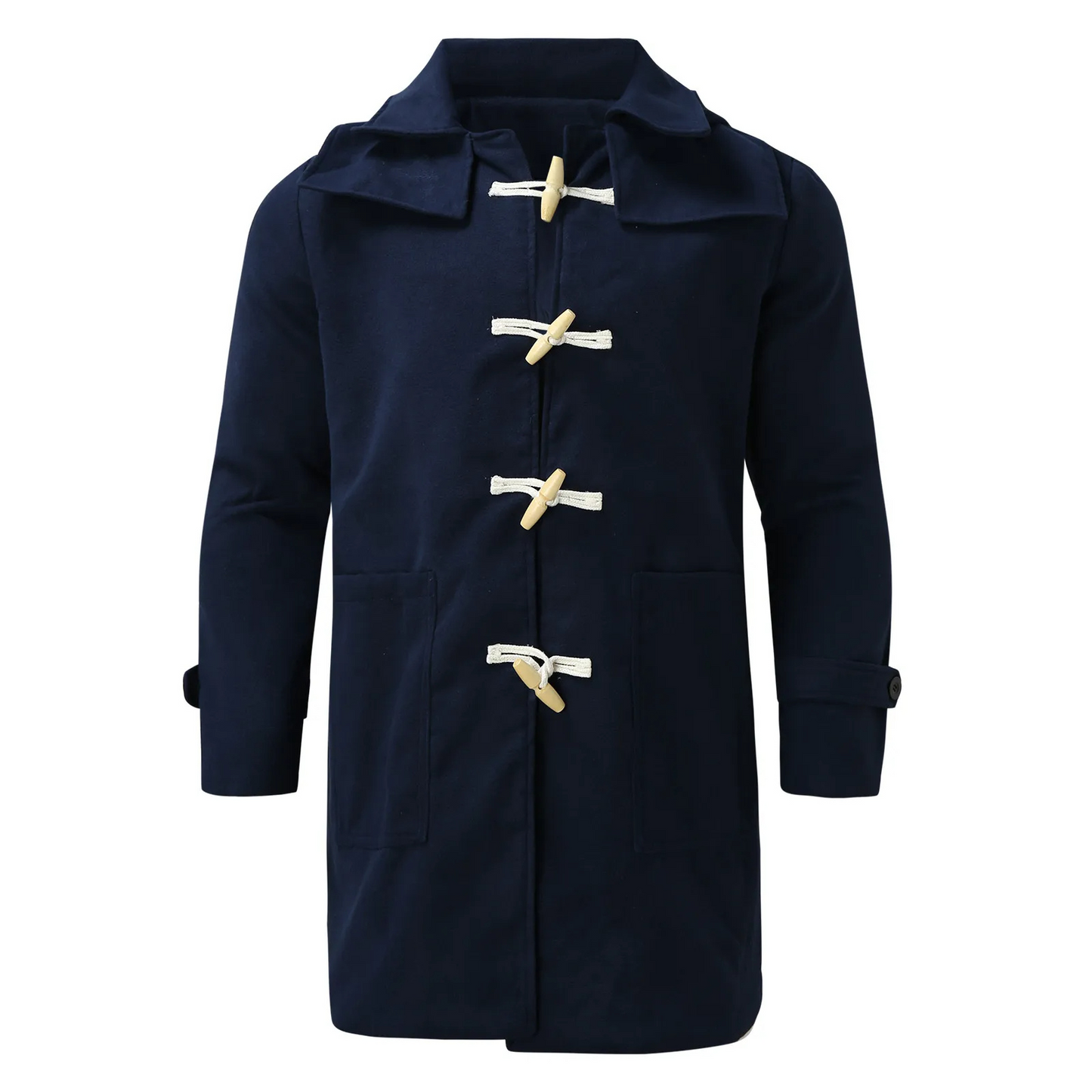 Manteau Long avec Fermetures Brandebourg et Capuche pour Homme | Idéal pour l’Hiver