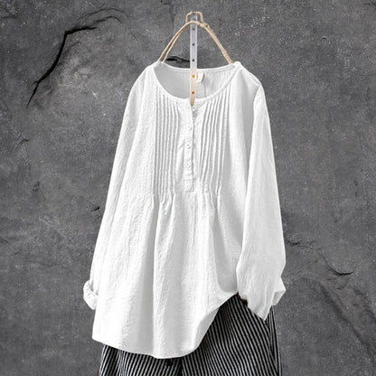 Blouse Légère avec Boutons et Plis Fins pour Femme | Idéale pour l’Été