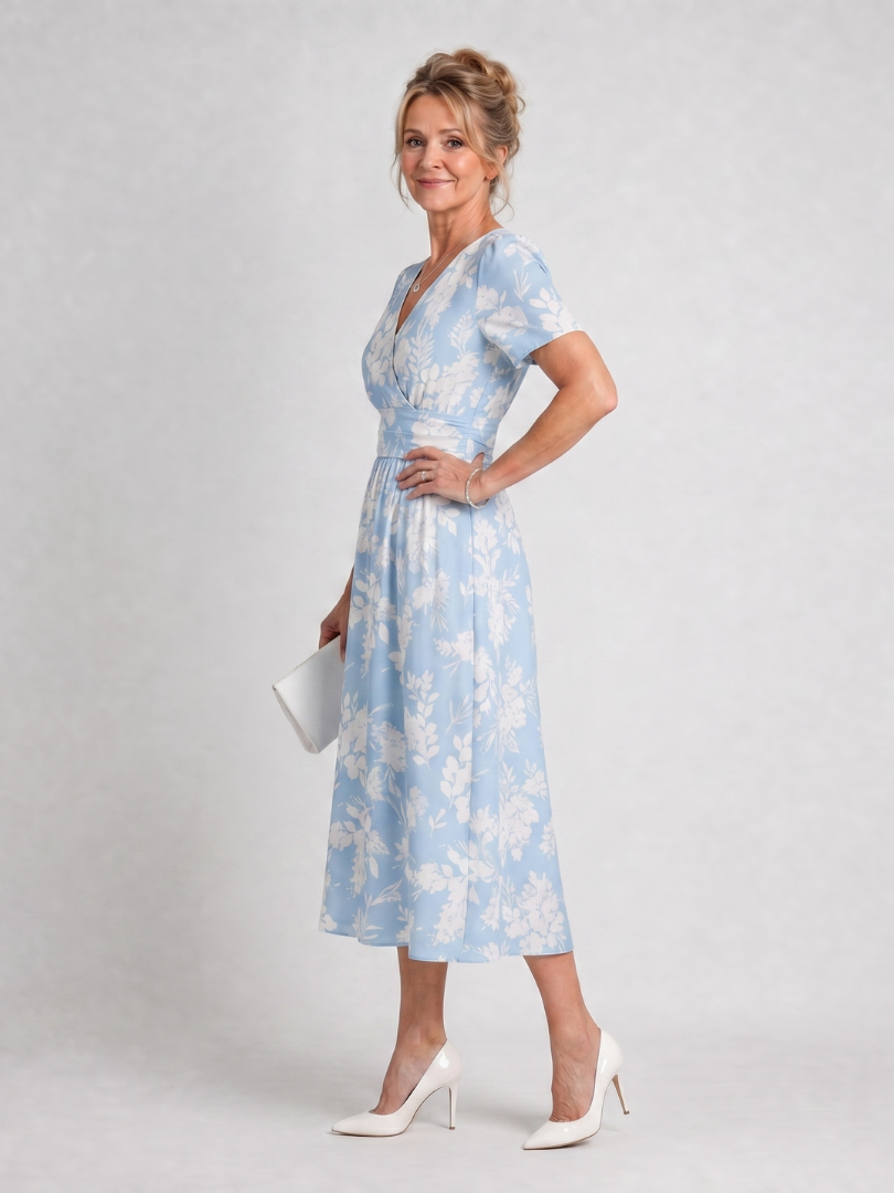 : Robe midi imprimée florale pour femmes