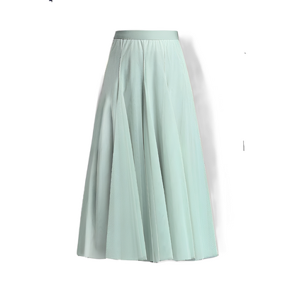 Jupe longue plissée à taille élastiquée pour femmes