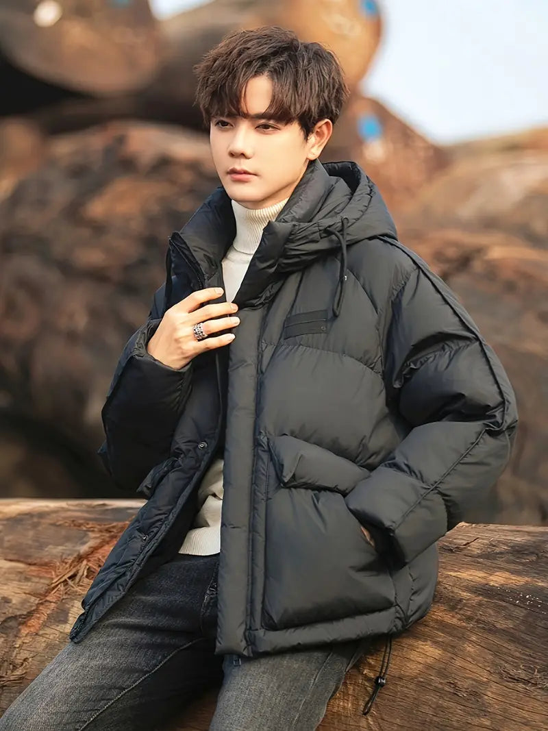 Manteau Matelassé avec Doublure et Col Montant pour Homme | Idéal pour Saison Hivernale