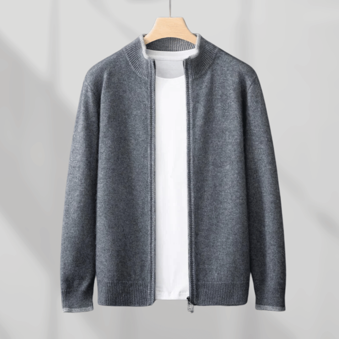 Veste Zippée avec Coupe Ajustée et Détails Côtelés pour Hommes | Idéale pour Automne et Hiver