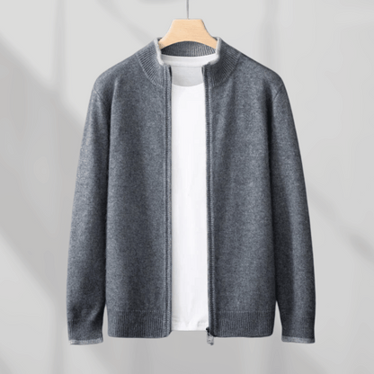 Veste Zippée avec Coupe Ajustée et Détails Côtelés pour Hommes | Idéale pour Automne et Hiver