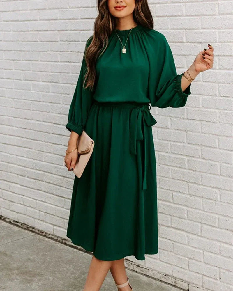 Robe Midi avec Ceinture pour Femme | Idéale pour le Bureau et les Événements Formels