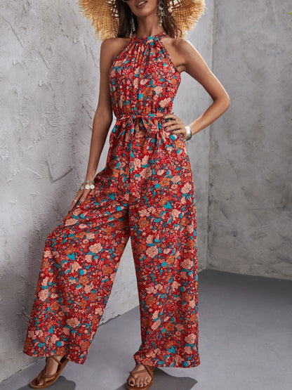 Combinaison Fleurie Avec Col Halter Pour Femme | Idéal Pour Sorties Et Usage Quotidien