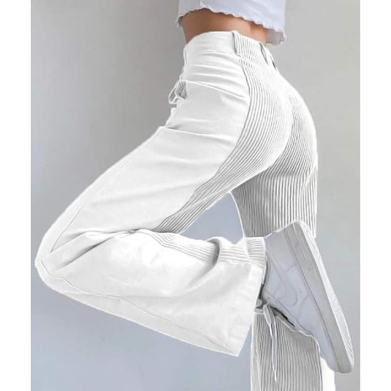 Pantalon à Taille Haute avec Jambe Large pour Femme | Idéal pour le Quotidien
