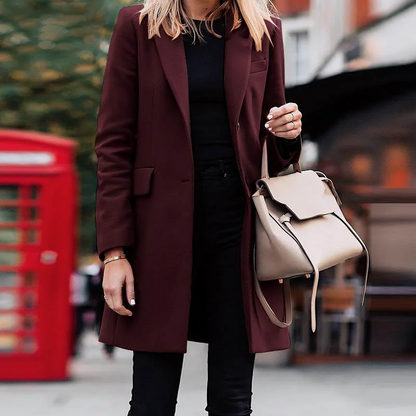 Manteau Avec Fermeture À Boutons Simple Pour Femmes | Ideal For Mi-Saison Et Occasions Formelles