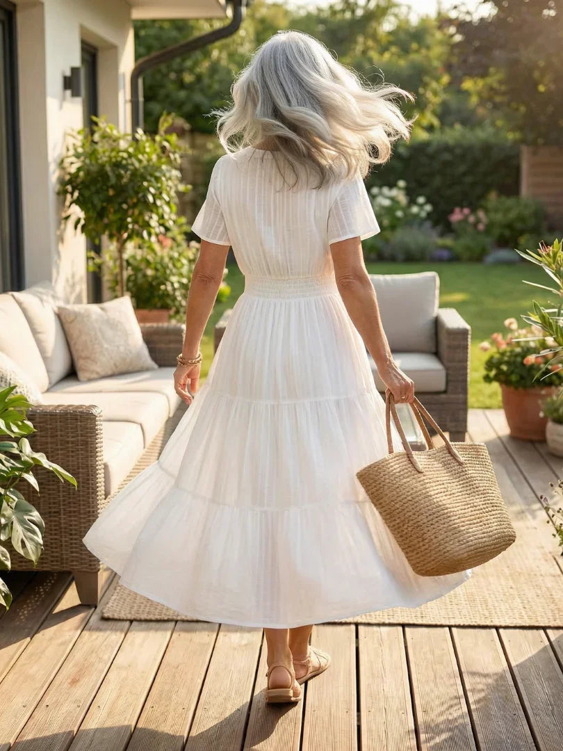 Robe maxi col fendu pour femmes