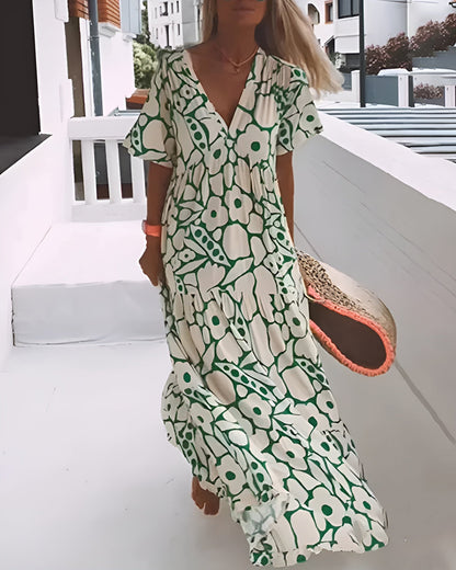 Robe Fluide À Manches Courtes Pour Femme | Idéale Pour Les Journées Chaudes Et Les Sorties Décontractées