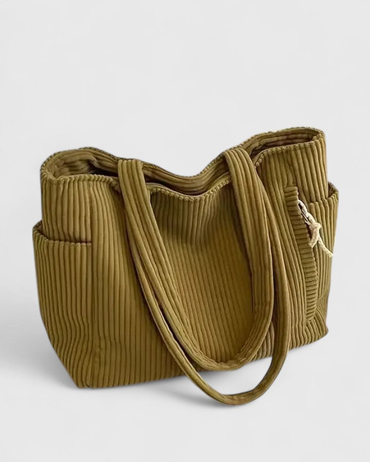 Sac À Épaule Côtelé Avec Bandoulière Large Pour Femmes | Idéal Pour Un Usage Quotidien