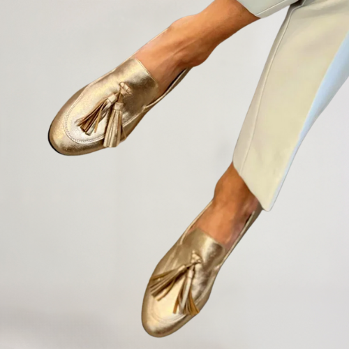 Mocassins avec Finition Métallisée et Pampilles Décoratives pour Femmes | Idéal pour le Quotidien