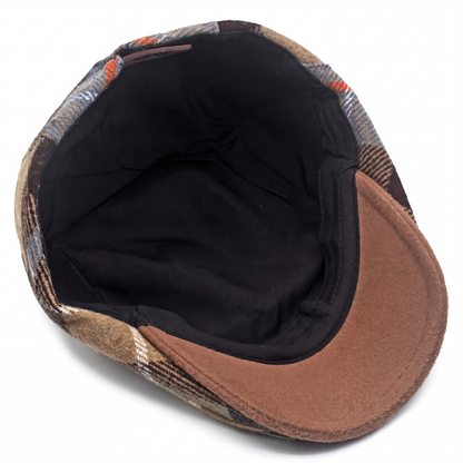 Casquette plate à carreaux pour hommes | Idéale pour l'automne et l'hiver