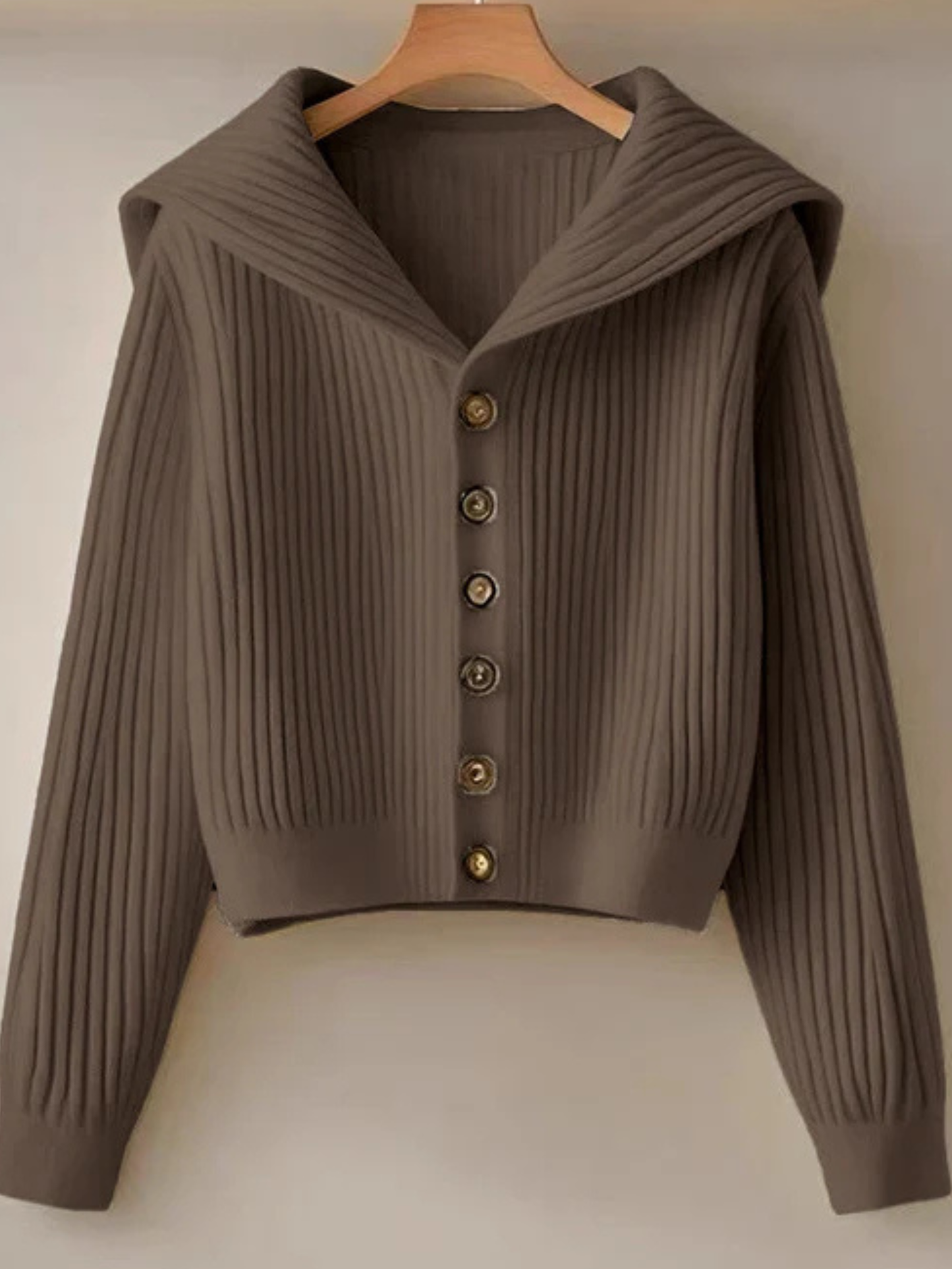 Cardigan côtelé à col châle boutonné pour femme | Idéal pour l’automne