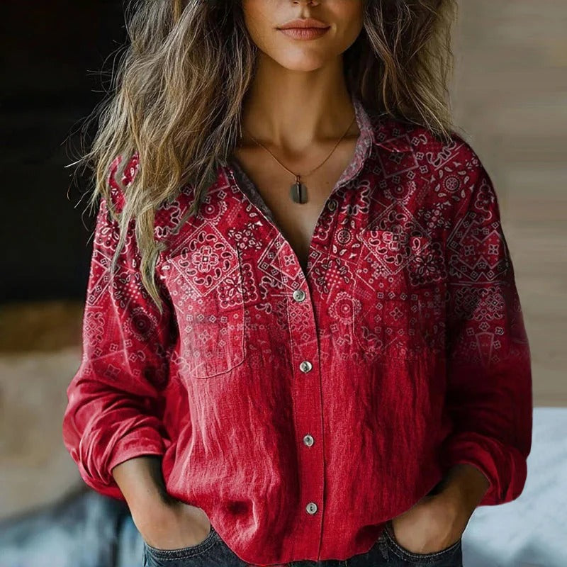 Blouse Imprimée avec Coupe Décontractée pour Femmes | Idéale pour le Travail ou les Sorties