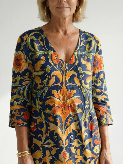 Robe longue imprimée pour femmes