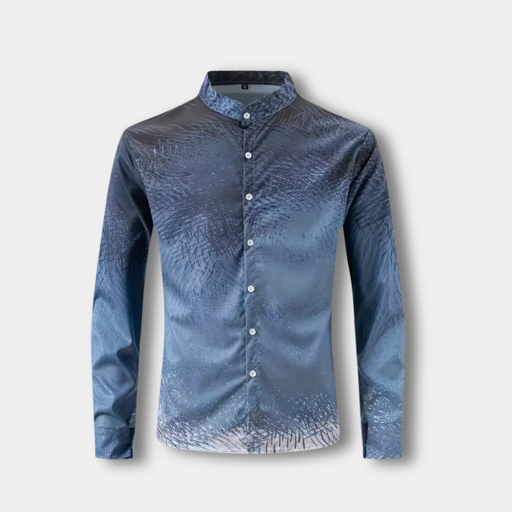Polo Avec Col Mao Et Motif Imprimé Pour Hommes | Idéal Pour Le Quotidien Et Les Sorties