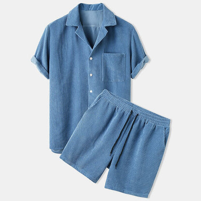 Ensemble Deux Pièces Avec Chemise Manches Courtes Et Short Pour Homme | Idéal Pour Usage Quotidien Estival