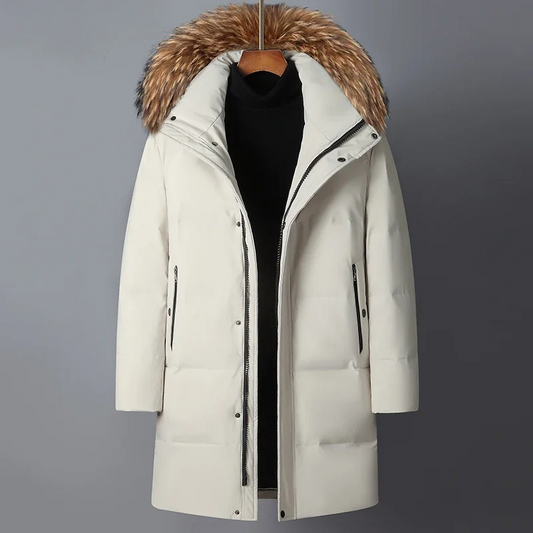 Parka D’Hiver avec Capuche Et Fourrure Synthétique Amovible pour Hommes | Idéale pour Saison Froide