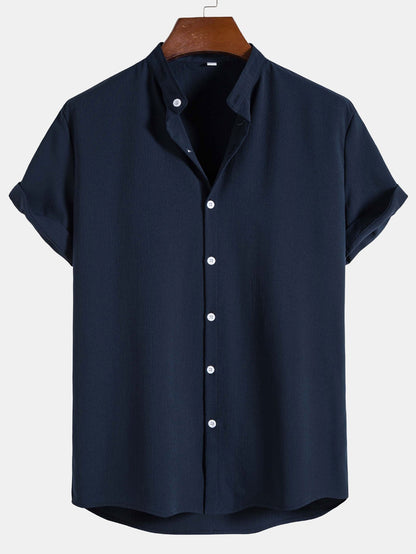 Chemise Col Officier Avec Fermeture Boutonnée Pour Homme | Idéale Pour Les Occasions Décontractées Ou Professionnelles