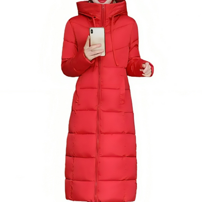 Manteau d’Hiver Long Matelassé avec Capuche pour Femme | Idéal pour l’Automne et l’Hiver