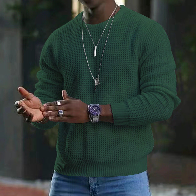 Pull à Manches Longues avec Col Rond pour Homme | Idéal pour Bureau et Quotidien