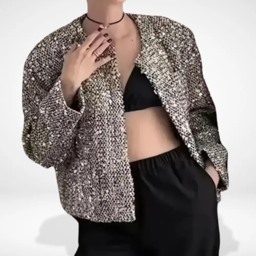 Veste Mi-Saison à Paillettes pour Femme | Idéal pour les Sorties et Événements
